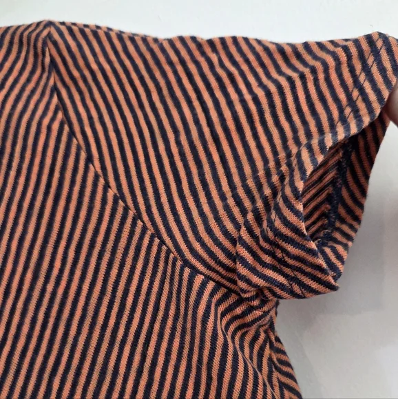 Women's Brooks Brothers Terracotta Orange & Navy Blue T Shirt, Size S - Picture 9 of 14